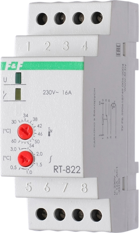 Терморег. RT-822(+30° +60°) DIN с датч.RT, шт Терморег. RT-822(+30° +60°) DIN с датч.RT, шт