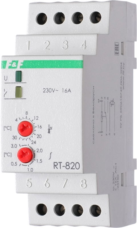 Терморег. RT-820 (+4° +30°) DIN с датч.RT, шт Терморег. RT-820 (+4° +30°) DIN с датч.RT, шт